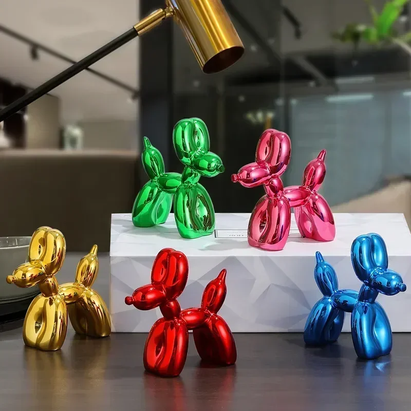 Nordic Balloon Dog Sculpture Resin Animal Dog Statue Sculptures and Figurines Crafts Home Decoration Room Desktop Accessories