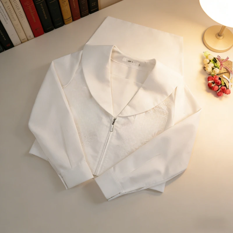 

Japanese JK Sailor Uniform Top, Kanto / Sapporo / Kansai Collar,Plain Black&White No Accessories,Single Blouse For Campus Wear