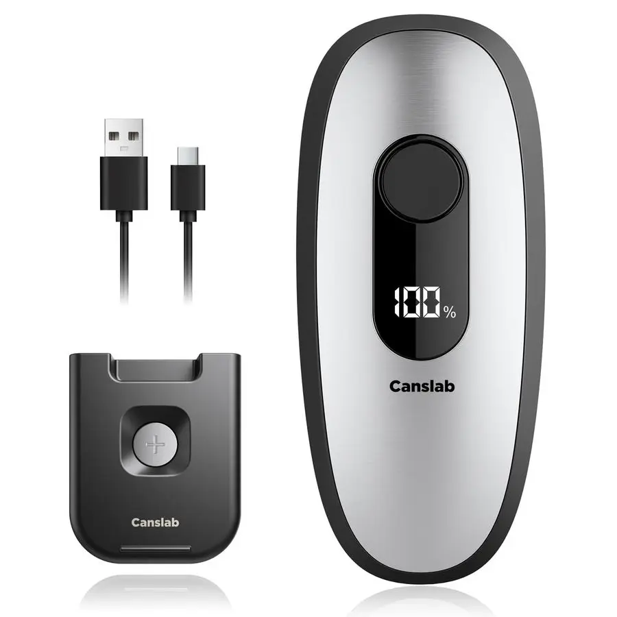 

IRON Rechargeable Electric Can Opener WallMountable Easy Storage, Smart Auto Stop amp LED Battery Track, HandsFree Operation, Si