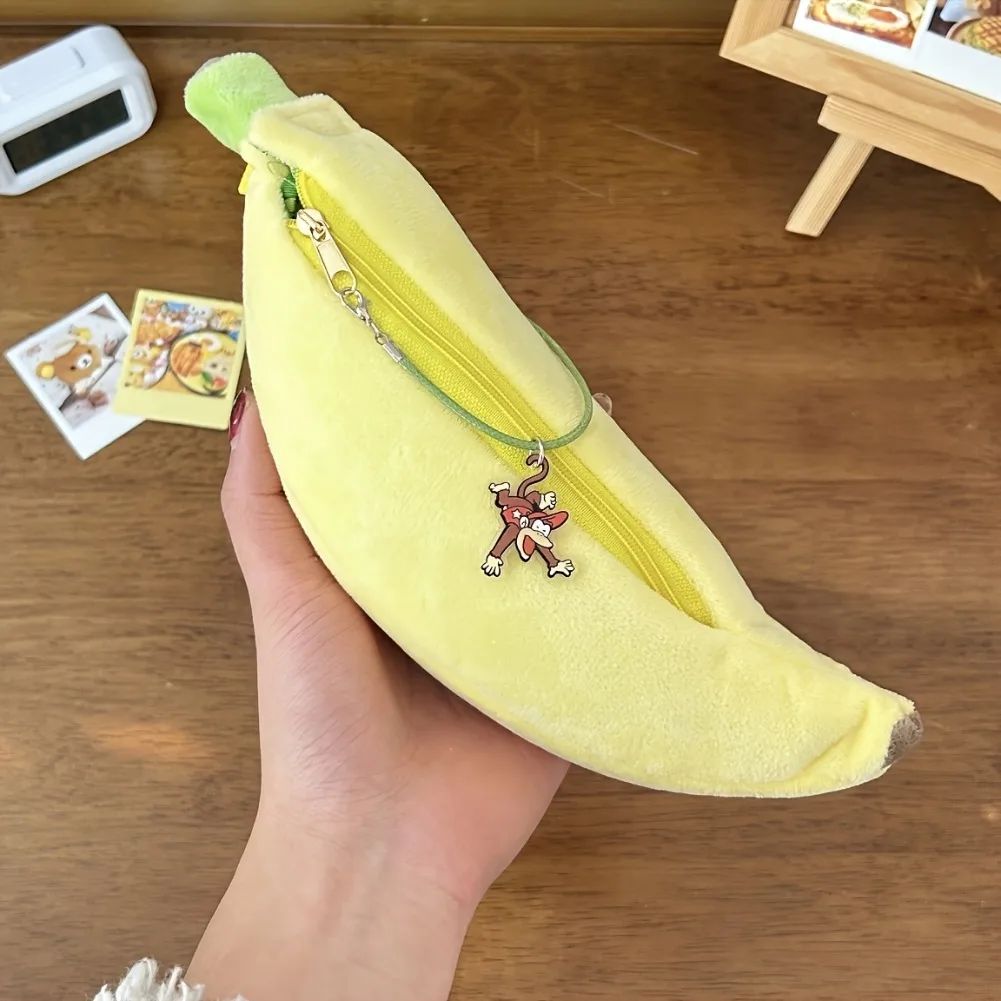 Korean Banana Pencil Case Cute Pen Bag Crossbody DJI Pocket 3 Paintbrush Pouch Portable Kawaii Camera Stationery Storage Handbag