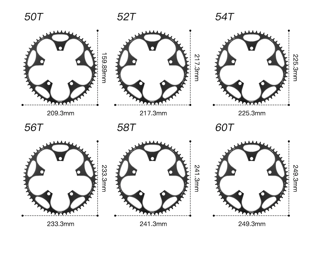 Vxm-anel de corrente estreito e largo para mtb bicicleta, design de corrida profissional para shimano 5700 e 6700, 130bcd, 38t-60t