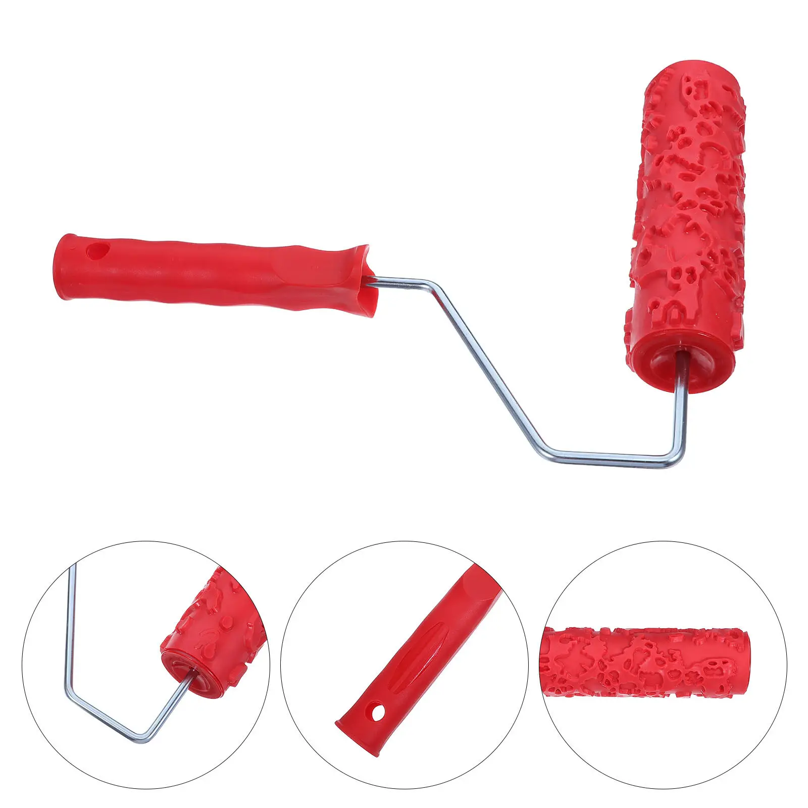 12.6x7.1x2 Inch Decorative Rubber Texture Roller Pattern Embossing Paint Roller for Walls Floors Furniture Patterned Rollers