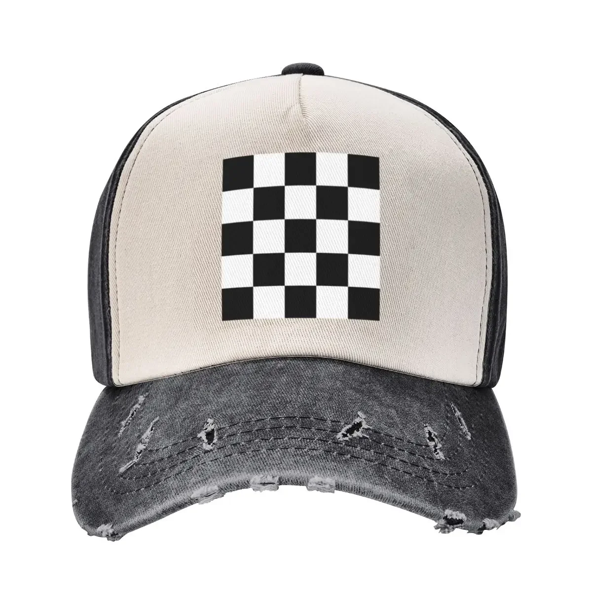 

2 tone white black checkerboard ska Retro Mod Roundel Baseball Cap Brand Man cap fishing hat Sunhat Women's Beach Visor Men's