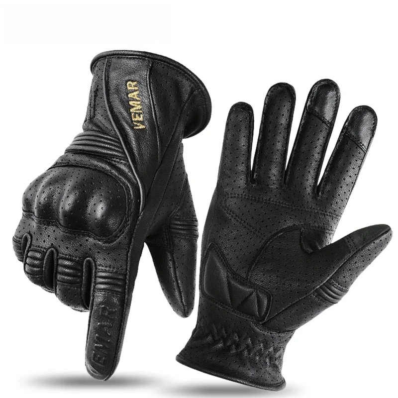 

Summer Motorcycle Riding Gloves Men Women Touchscreen Goat Leather Motocross Gloves Hard Shell Protective Moto Gloves Anti-fall