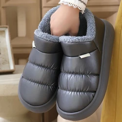 2026 Winter New Unisex Gray Fleece Lined Warm boots - Quilted Faux Leather Thick Non-slip Sole Indoor Home Cozy Footwear