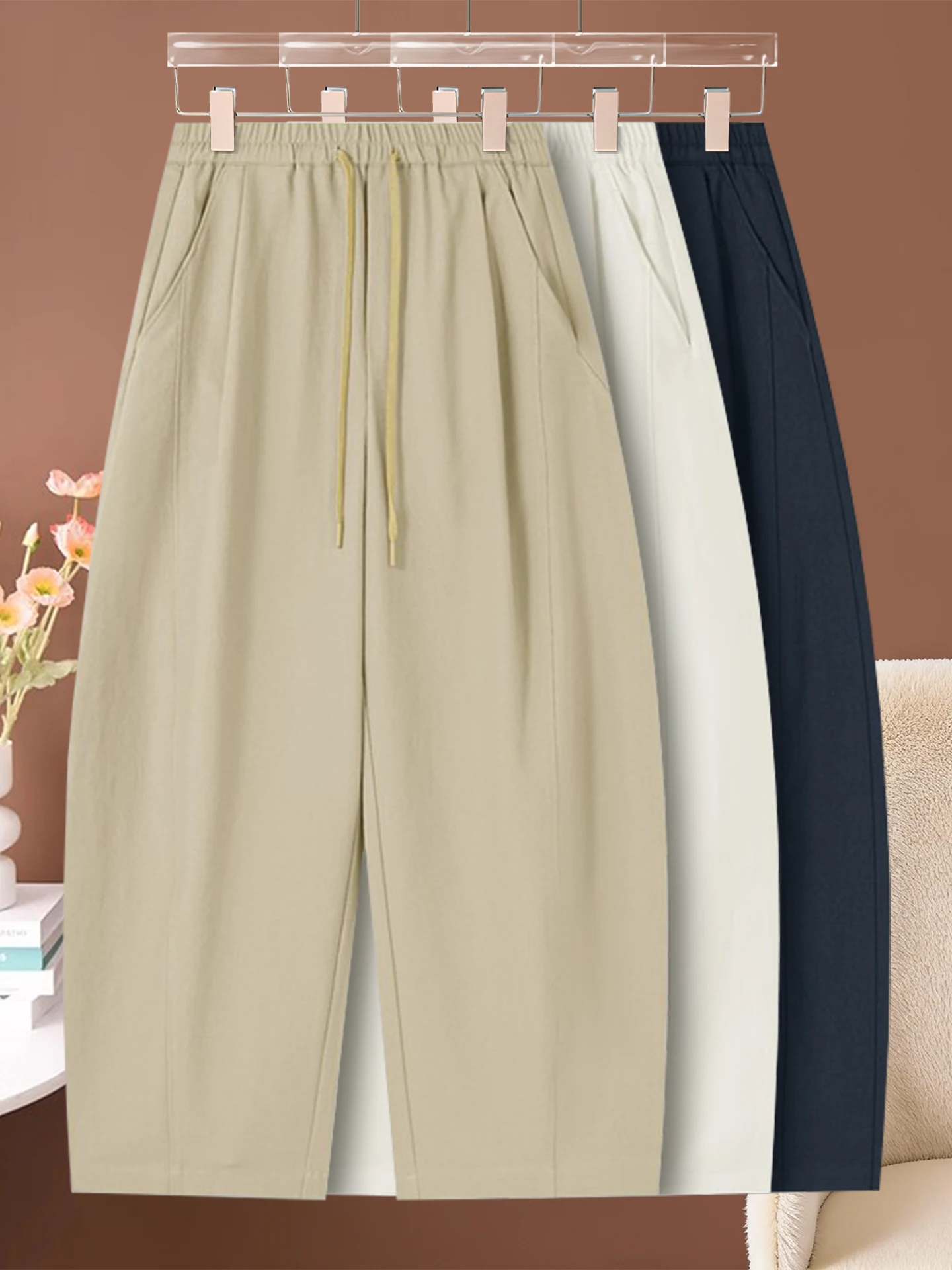 

Повседневные свободные женские брюки-бананы с широкими штанинами, весна-лето 2026, новинка, для отдыха, с высокой талией, из полиэстера