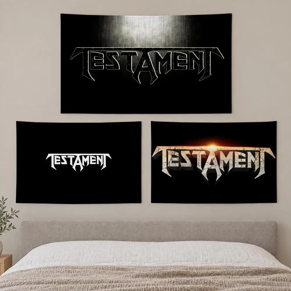 T-Testament Band Tapestry Custom Living Bedroom Party Dormitory Interior Wall Bohemian Decoration Attached Clip