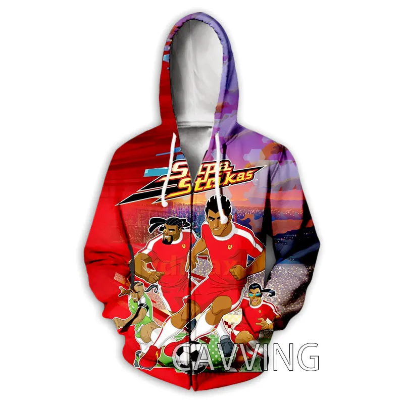 CAVVING 3D Printed  Supa Strikas  Zipper Hoodies Zip Hooded Sweatshirt Harajuku Hoodie Sweatshirt for Men/women