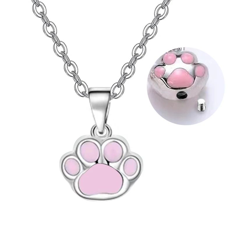 Stainless Steel Claw-shaped Urn With A Beautiful andLovely Necklace. A Tribute to Remember and Cherish Loved Ones And Pets.