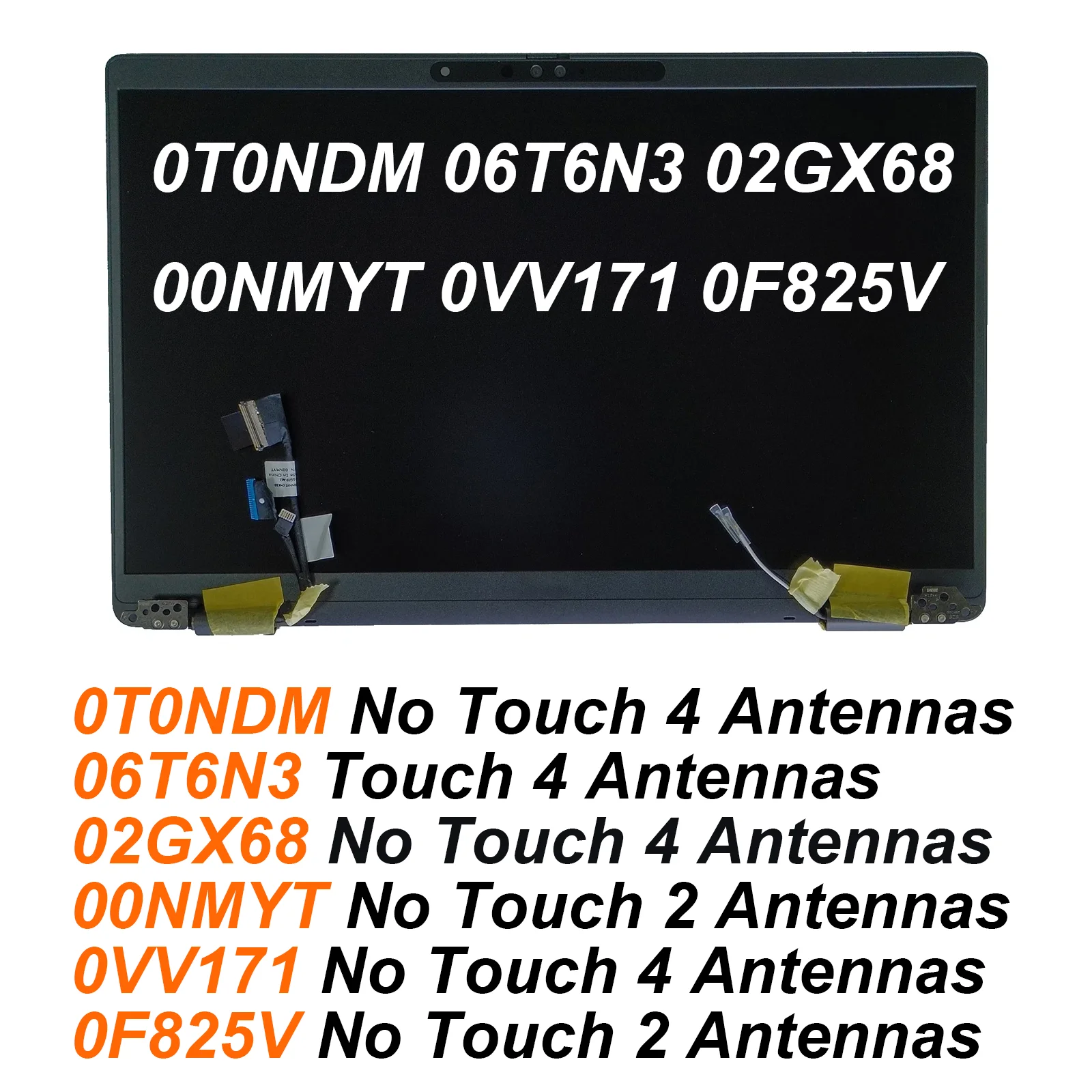 

0T0NDM 06T6N3 02GX68 00NMYT 0VV171 0F825V For Latitude 7430 14'' LCD TOUCH Screen Complete Display Panel Assembly 2/4 Antenna