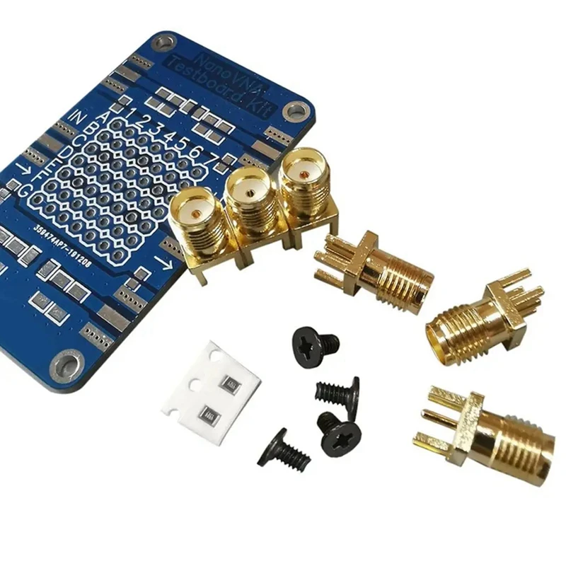 B62B For NanoVNA Testboard Kit, VNA Test Demo Board, Network Analyzer Testing Board with SMA Adapters, for SMT/DIP Device