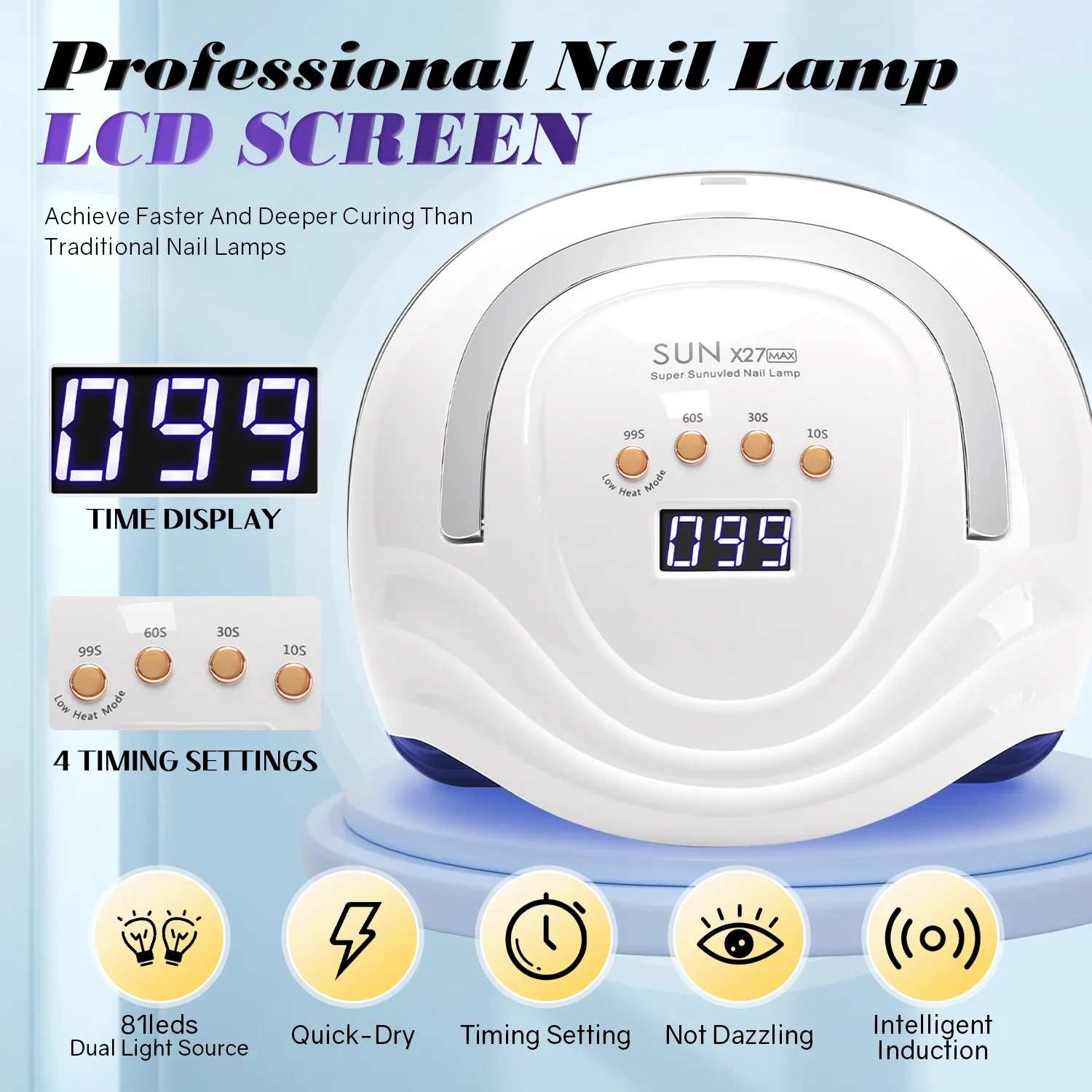 380W Uv Led Nagellamp Voor Nagels Uitharding Van Alle Gellak Met Groot Scherm Professionele Nagelapparatuur Manicure Drooglampen