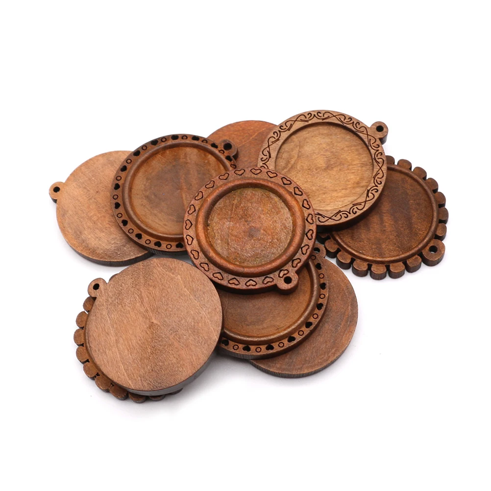 

36Pcs Versatile Wooden Pendant Trays Craft Jewelry Accessories Unique DIY Designs