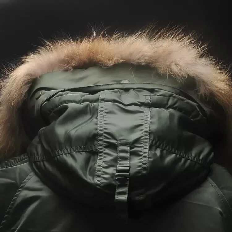 Novo inverno n3b puffer jaqueta masculina longo canadá casaco de pele militar capuz quente trincheira camuflagem tático bombardeiro exército coreano