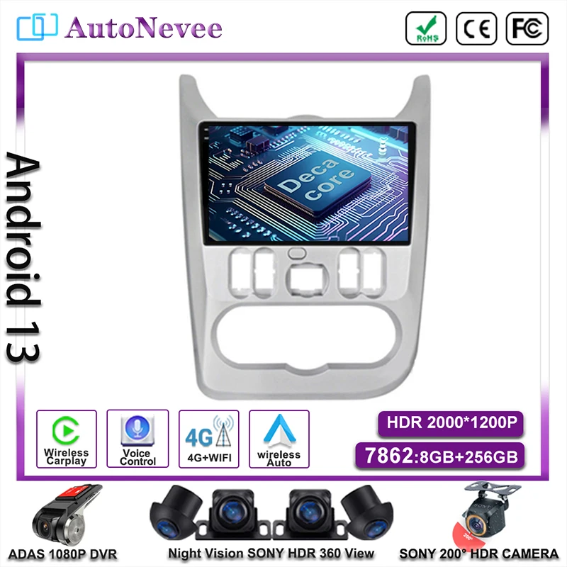 

Android 13 Car Player For Renault Logan 1 Sandero 2009 2010 2011 2012 2013 2014 2015 Multimedia GPS Auto Radio DVD Navigation BT