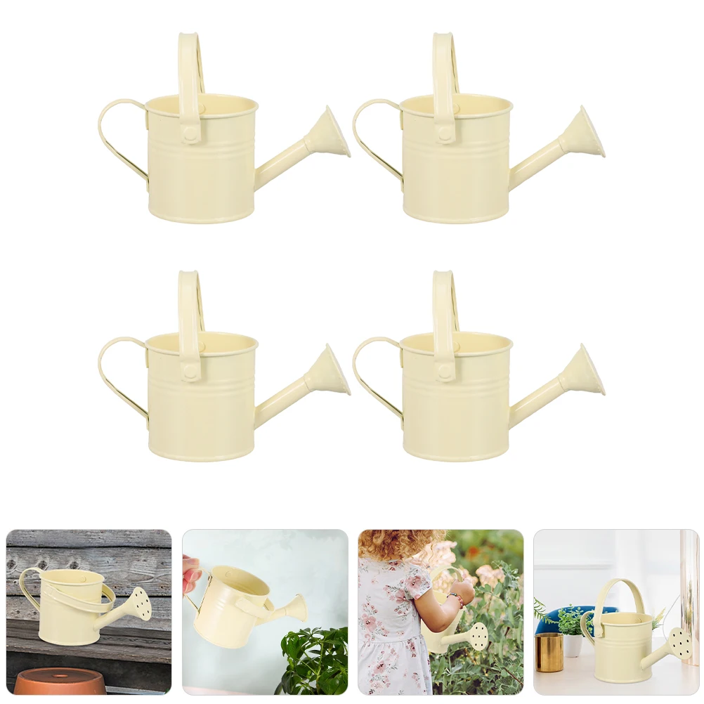 

4Pcs Iron Watering Kettle Long Spout Ergonomic Handle Durable Indoor Outdoor Garden Plant Watering Pot Garden Supplies
