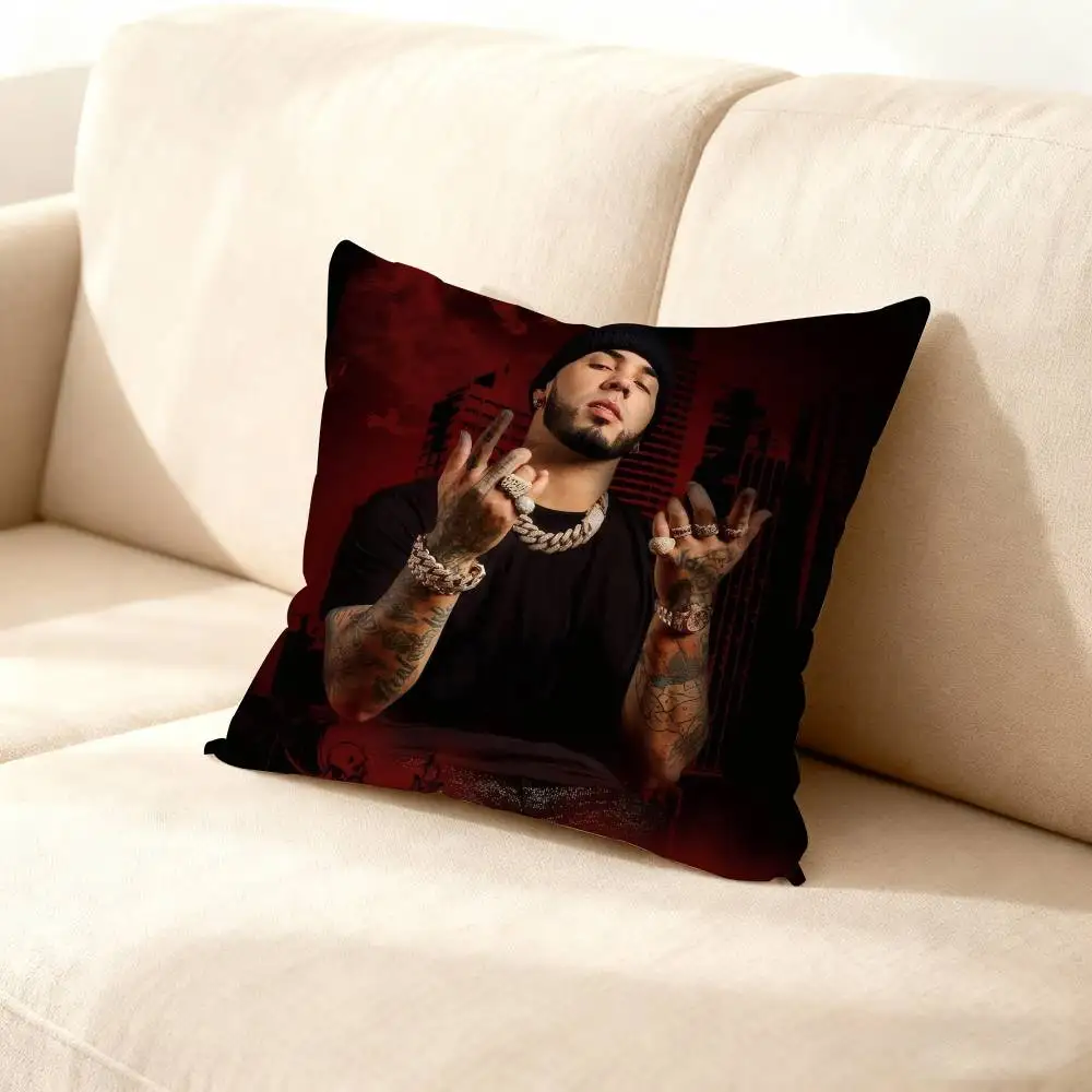 

A-Anuel AA Rapper Pillow Case For Sofa Decor Car Office Room Printing Cushion Cover Decorations and Protector