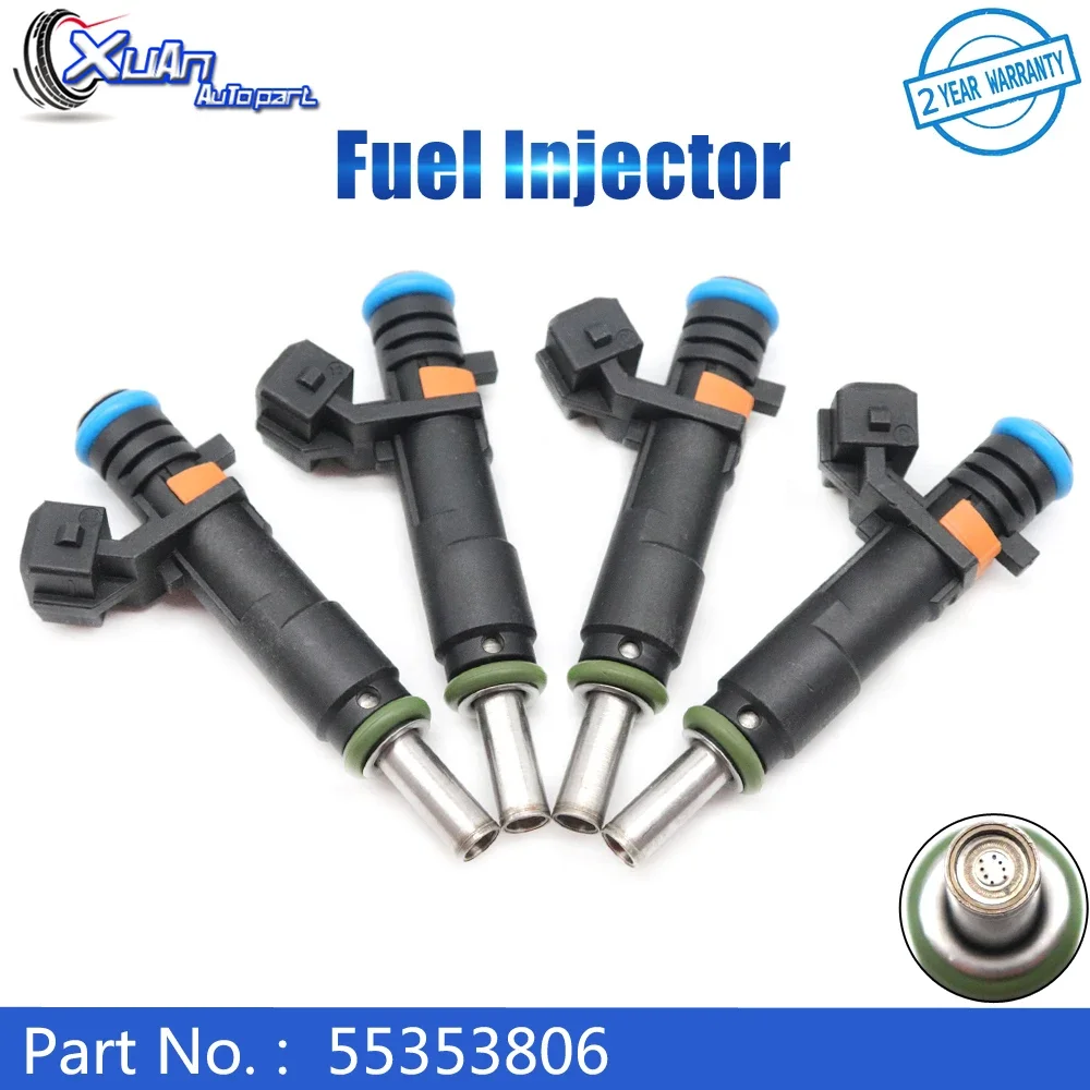 XUAN 4pcs Car Fuel Injectors Nozzle 55353806 for Chevrolet Trax 2013-2018 Cruze 2010-2016 1.8L L4 Opel Astra J Zafira-C A