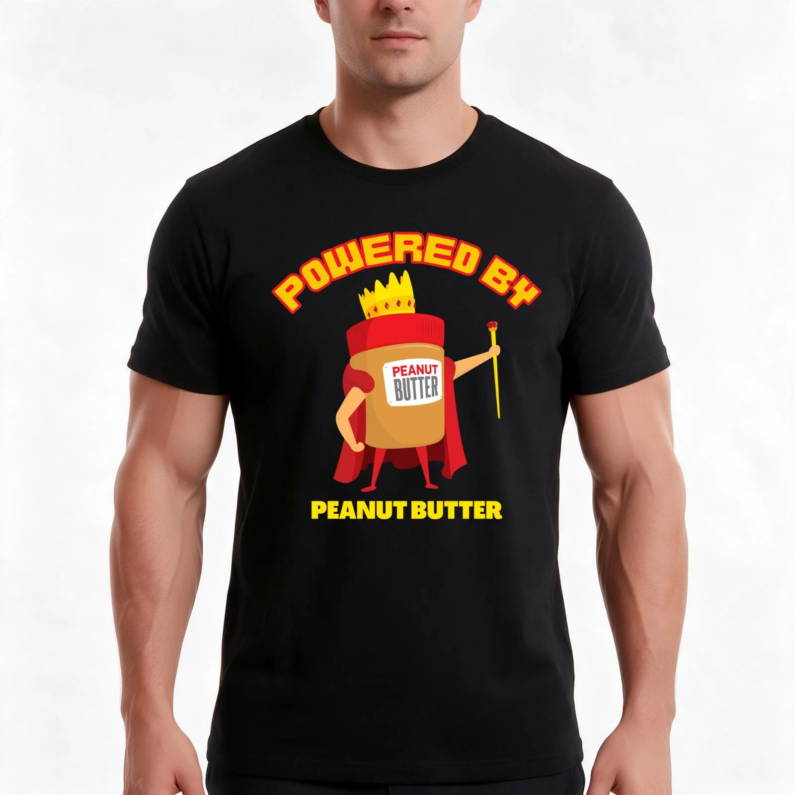 Powered By Peanut Butter T-Shirt Summer Casual Cotton Tee Oversized Streetwear Tops Vintage Graphic Print Unisex Men Women