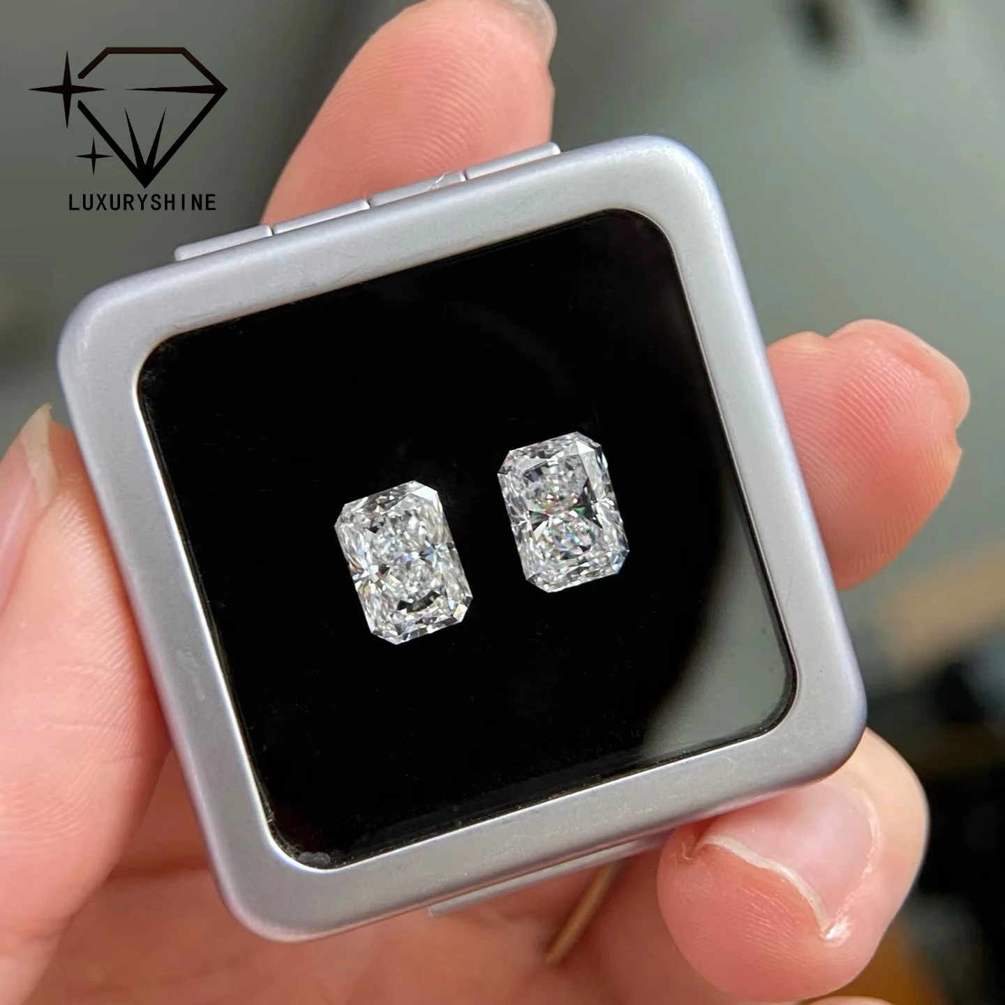 LuxuryShine VVS2 مختبر نمت الماس 1ct 2ct 3ct 4ct 5ct الماس فضفاض مشع قطع D-F اللون مع شهادة IGI مجوهرات مخصصة
