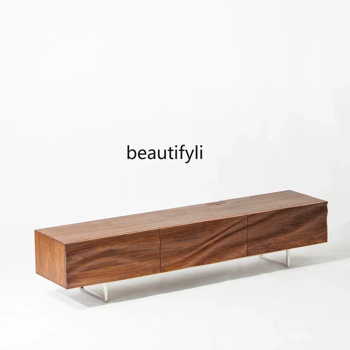 M182 1Jinghu TV Cabinet Italian Simple Mid-Ancient Black Walnut Hard Maple Myanmar Teak Simple Wood Wax OilQ