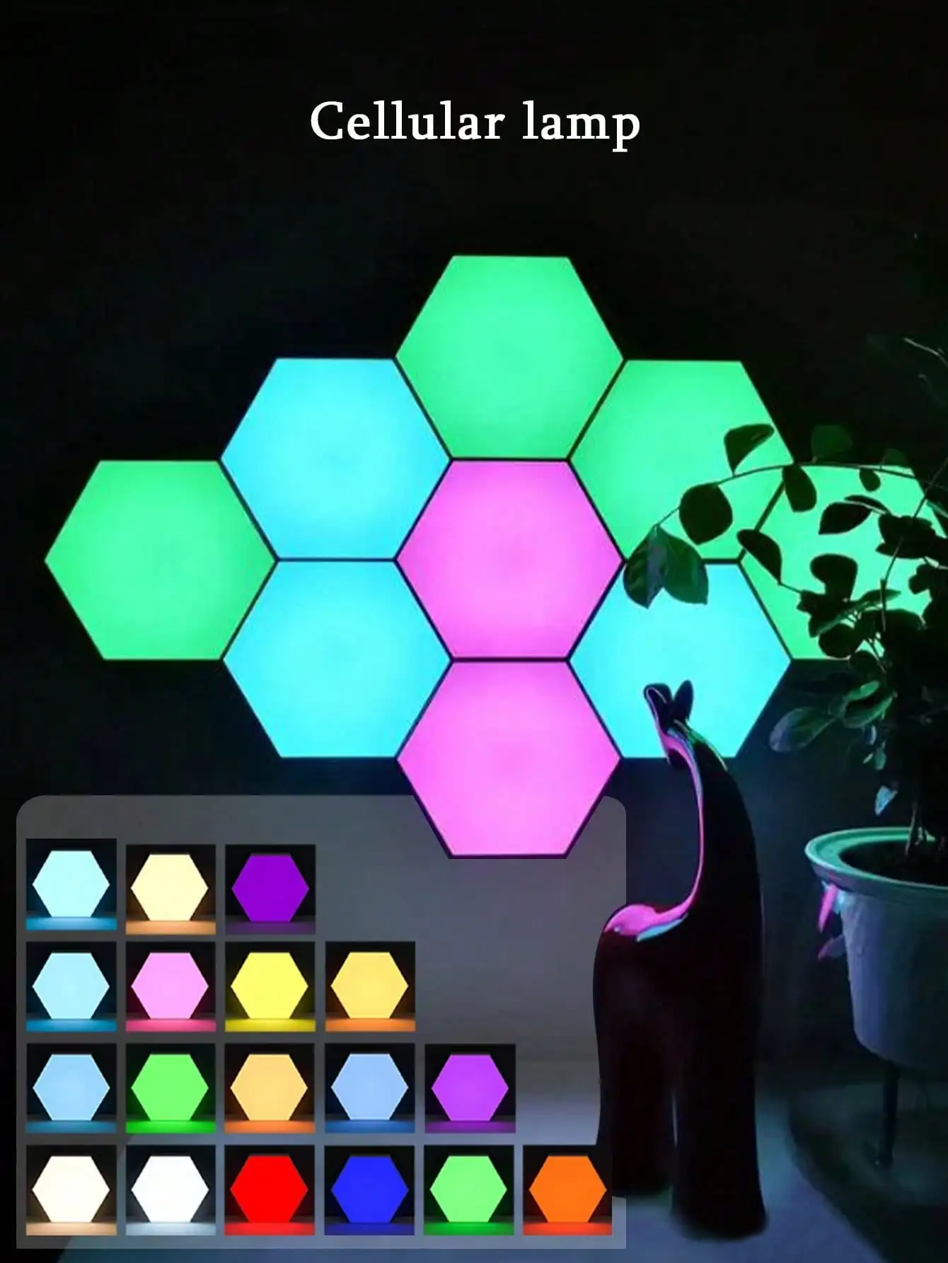 

Умная квантовая светодиодная сотовая лампа: RGB, сенсорный/дистанционный, романтический настенный декор для игр/спальни