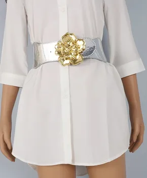 女性用の花柄のバックルと伸縮性のあるレザーコルセット,女性用のハート型ベルト,幅の広いベルト,ドレス,j088