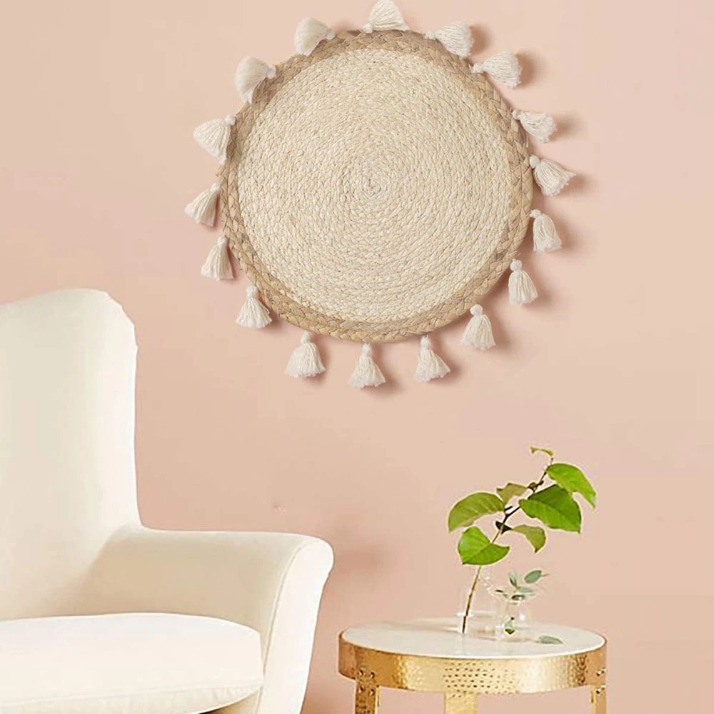 Плетеная корзина, настенное украшение, плетеная корзина, Настенный декор, плетеная настенная висячая маленькая макраме в стиле бохо, настенное искусство, домашний декор