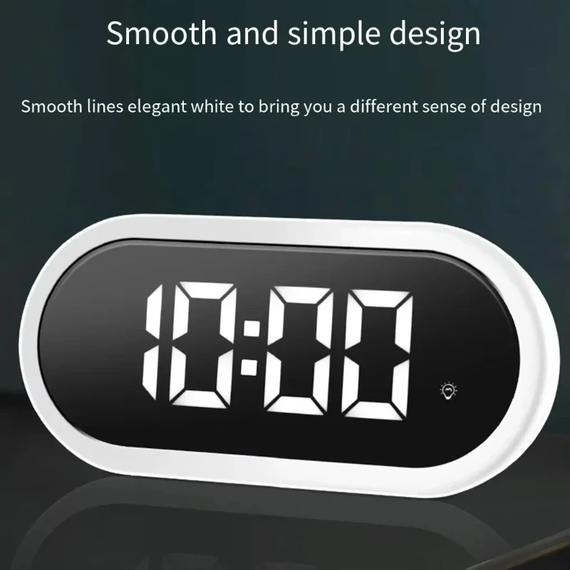 Small LED Digital Alarm Clock with Snooze Bedside Table Alarm Clock Brightness Dimmer Adjustable Alarm Volume Decor for Room