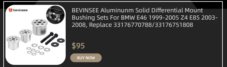 BEVINSEE Aluminium-Differentiallager-Buchsen-Sets für BMW E46 1999-2005 Z4 E85 2003-2008, ersetzt 33176770788/33176751808 – Detail 6
