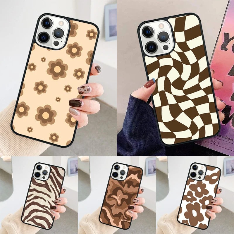 Brown Purple Hearts Swirl phone case Cover For iPhone 14 15 16 Pro Max SE 2020 For apple 11 12 13 Pro Max 7 8 Plus