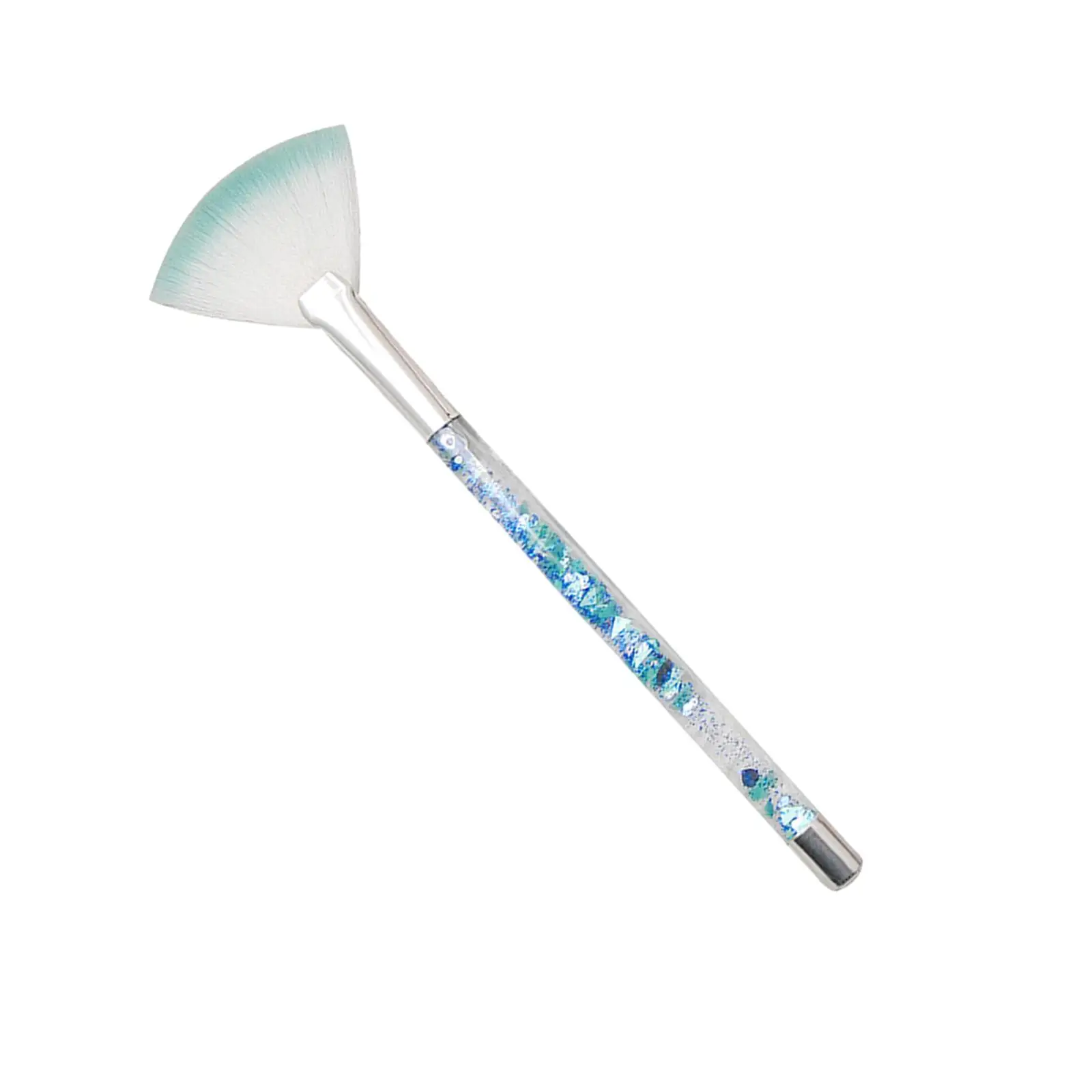 4x Pędzel do makijażu w kształcie wachlarza, pędzel kosmetyczny, wygodny, ergonomiczny uchwyt, komfortowy pędzel do rozświetlania twarzy, pędzel dla kobiet, dziewczyny