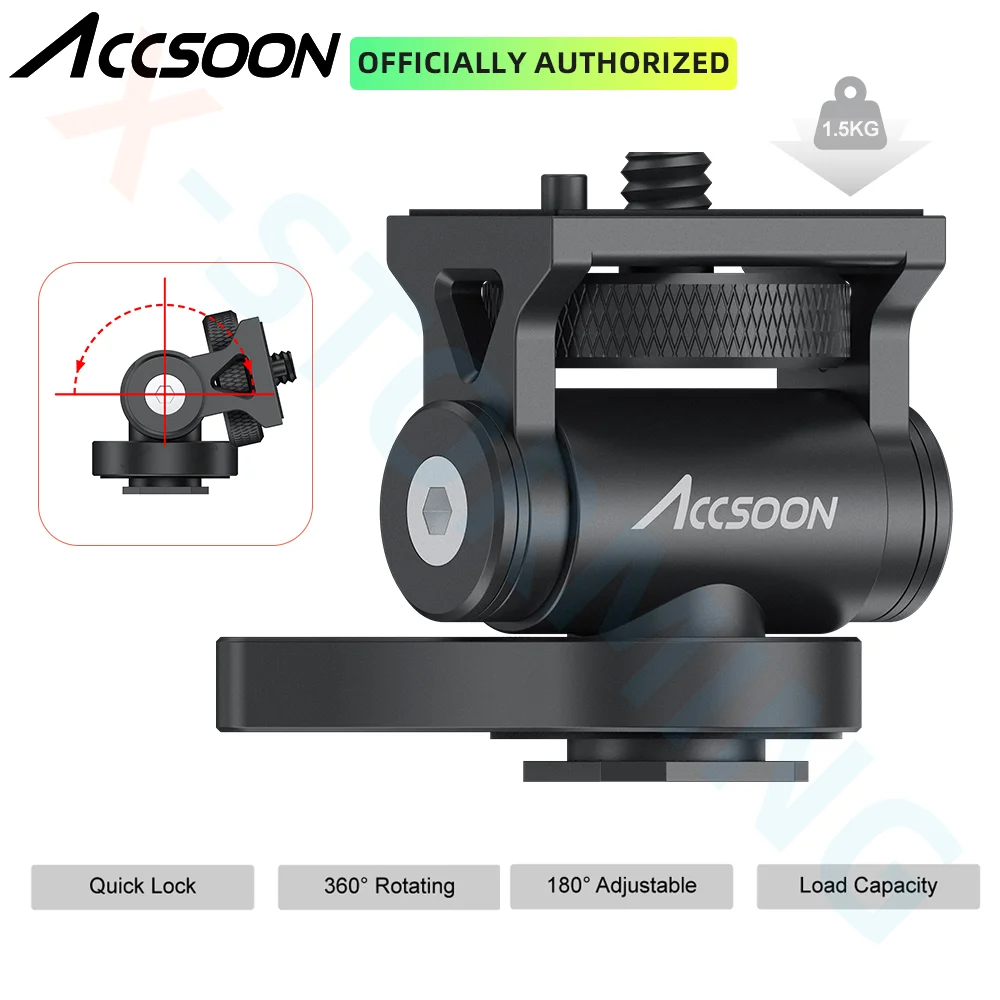 Accsoon all metal adjustable damping monitor stand cold shoe mount, camera, SLR, expansion accessorie