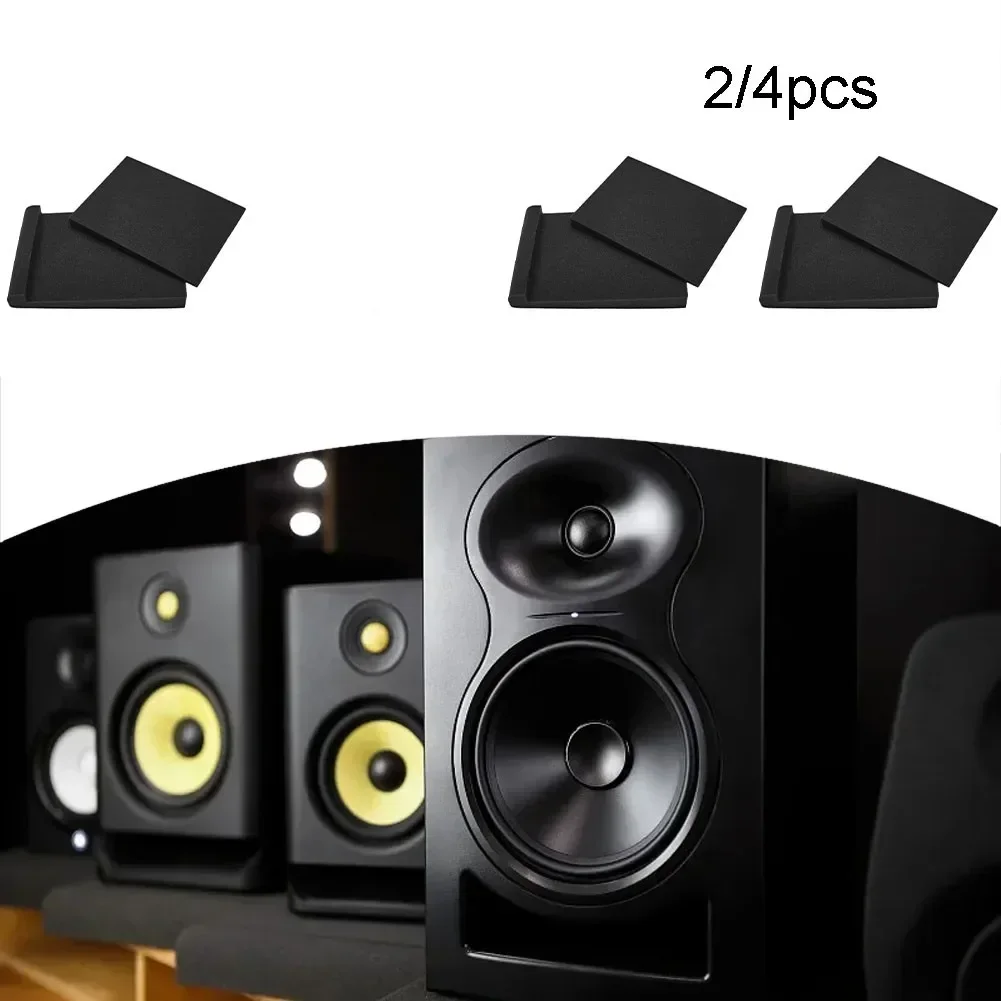 2/4Pcs การแยกลําโพงแผ่นเดสก์ท็อปลําโพงอะคูสติกโฟมแผ่นความหนาแน่นสูง Sound Proof แผง 28*19*4 ซม.