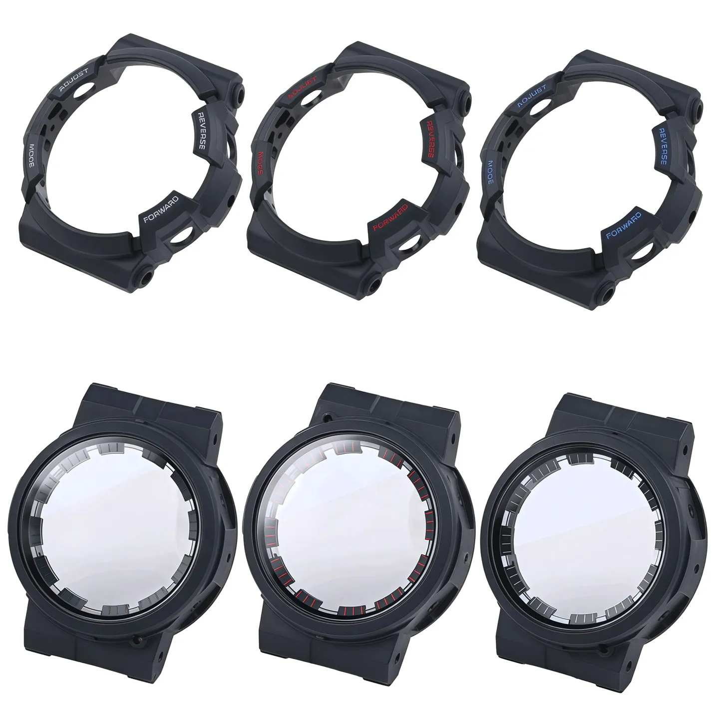 GAW 100 watch Accessories For Casio G-shock GAW-100 series Replacement Resin case and inner shell | Transparency glass | buttons view 6
