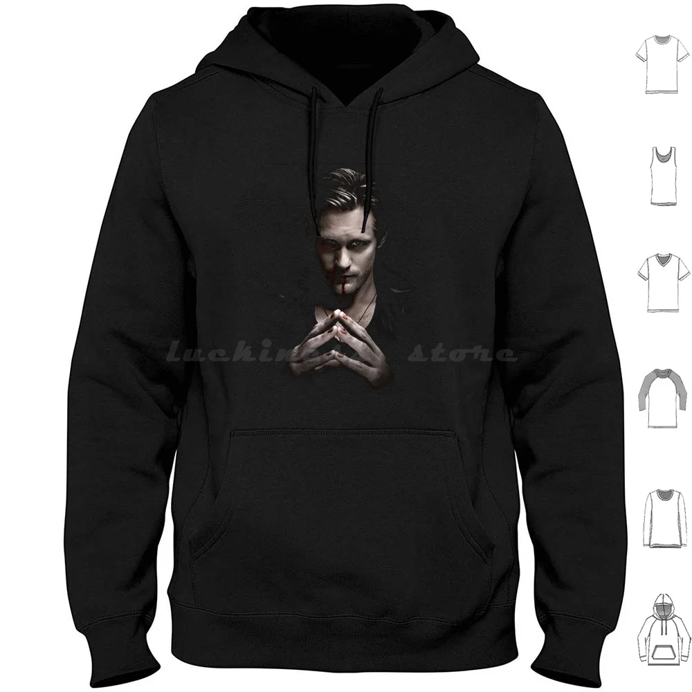 Felpe Con Cappuccio Eric Northman A Maniche Lunghe True Blood Tv Hbo Eric Northman Alexander Skarsgard Trubie Trubies Vampire Vamp-image
