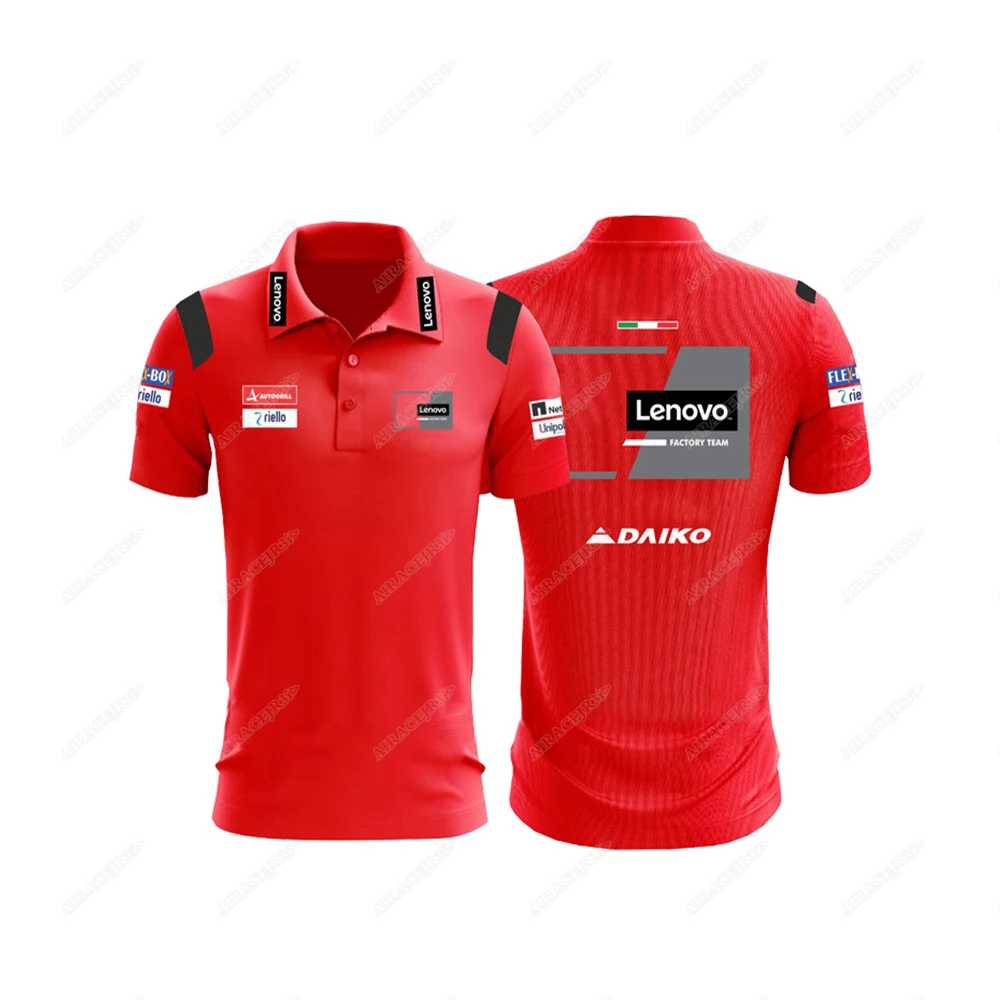 For Ducati Polo Shirt CORSE Motos GP Mens Superbike T-shirt Motorcycle Sports Racing Team Summer Breathable Not Fade Red Black