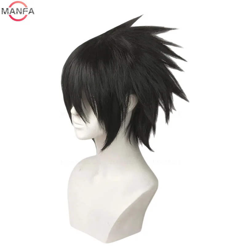 

Аниме Учиха Саске, парик для косплея, короткие черные термостойкие синтетические волосы, парики для косплея + шапочка для парика