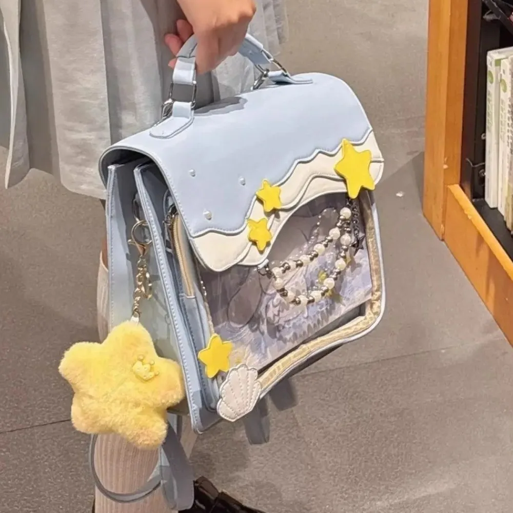 Japanese Original Contrast Star Beads Jk Mochila High Capaci Ita Bag Mochilas Mujer Bolsas Square Bags for Women Girl Backpack