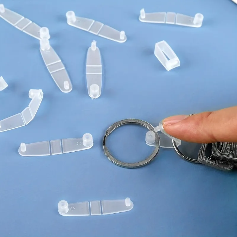10pcs  Transparent Plastic Key Ring Connector for Innovative Key Ring, ID Card Badge Holder, Small Business Supplies