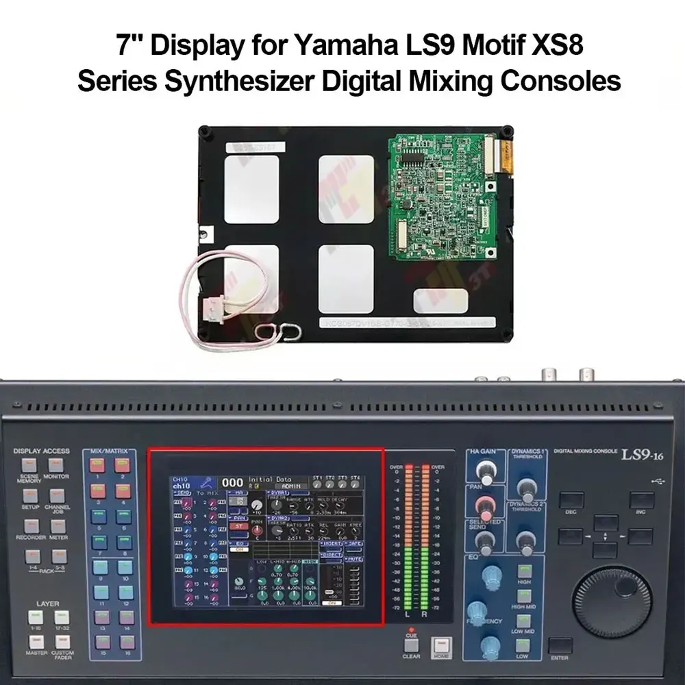 Display for Yamaha LS9 Motif XS8 Series Synthesizer Digital Mixing Consoles  7"