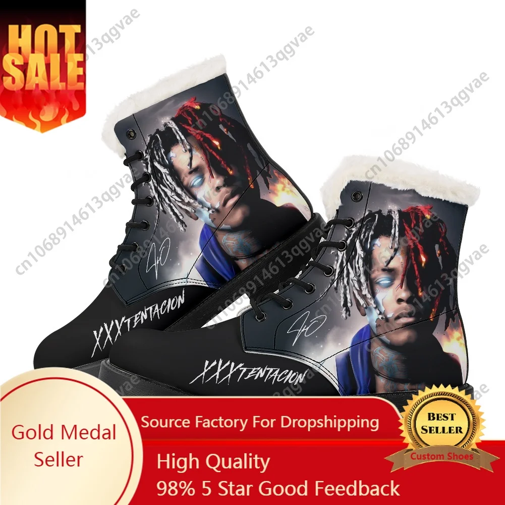 

Hip Hop Rapper XXXTentacions Plush Boots Mens Womens Teenager Shoes Casual Boot Light High Quality Couple Customize Made Shoe