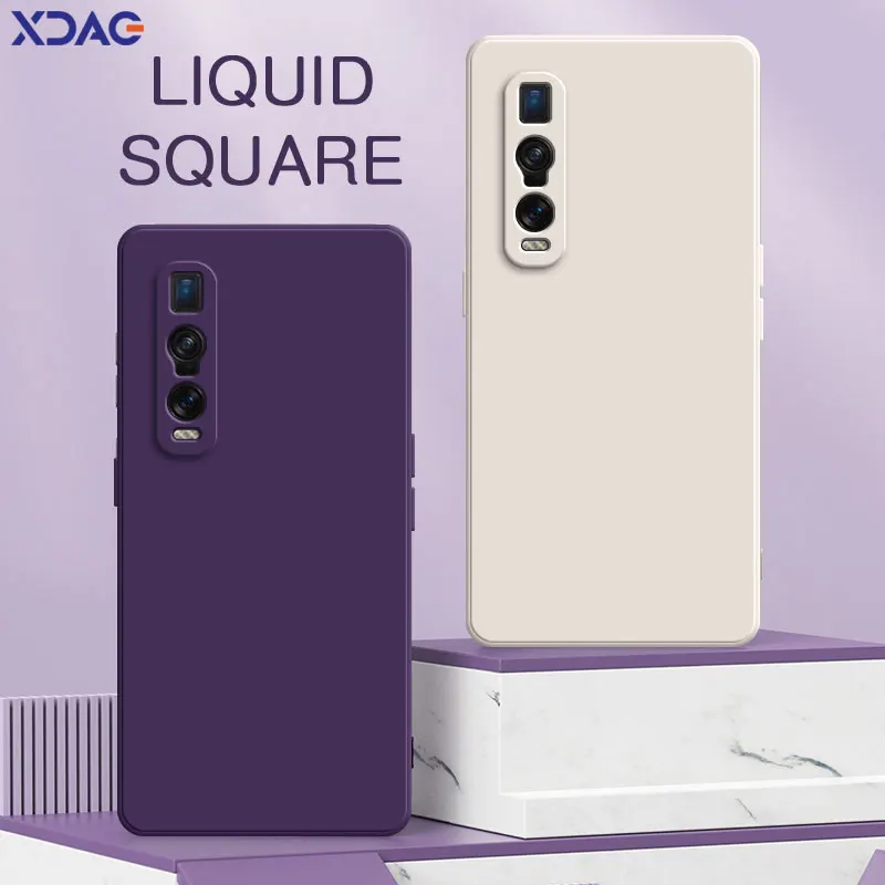 Square Liquid Silicone Case for OPPO Find X2 Pro Neo Lite Lens Protective 360 Shockproof Soft Phone Cover FindX2Pro X2Neo X2Lite