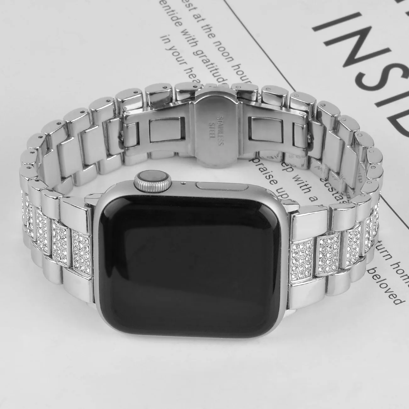 Metal Strap for Apple Watch Band 44mm 40mm 45mm 41mm 42mm 38mm 49mm Diamond Bracelet for iWatch Series Ultra 8 7 6 5 4 3 SE Belt