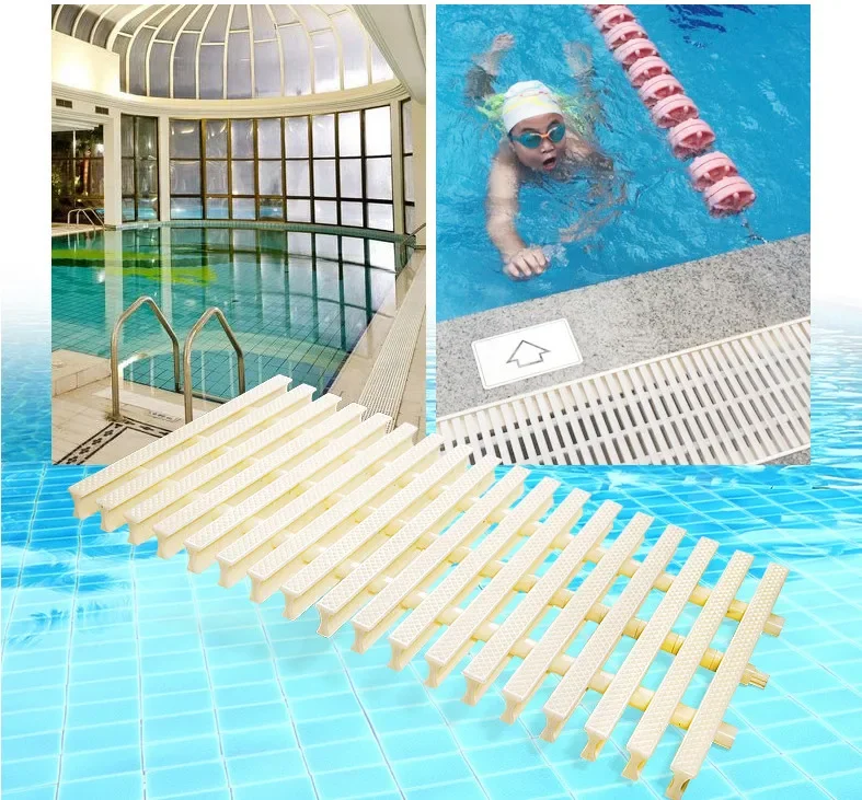 It can be spliced and turned drainage grid,Resin material Swimming pool sewer cover,Length 1m,width 20cm,25cm,30cm