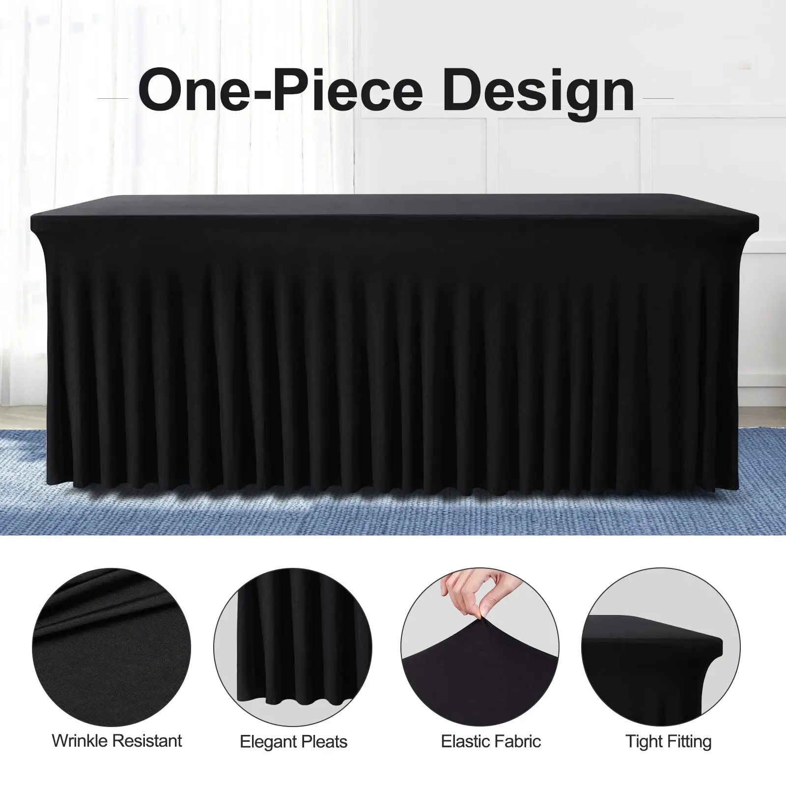 4 stuks spandex waterdichte tafelhoezen 6ft, spandex 6ft waterdichte