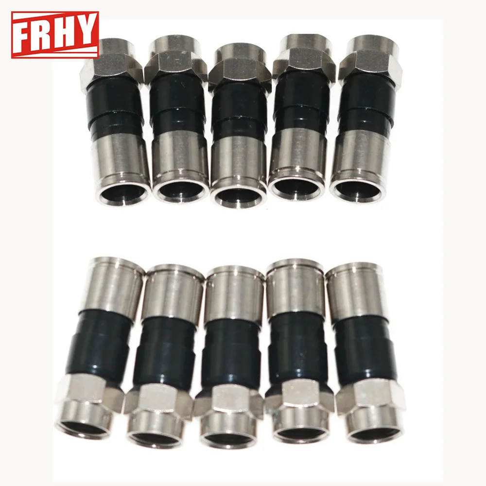 10PCS RG6 F Type Compression Connector - 2.7cm High Quality Snap Seal Plug Connectors For Sky Satellite Cable L15