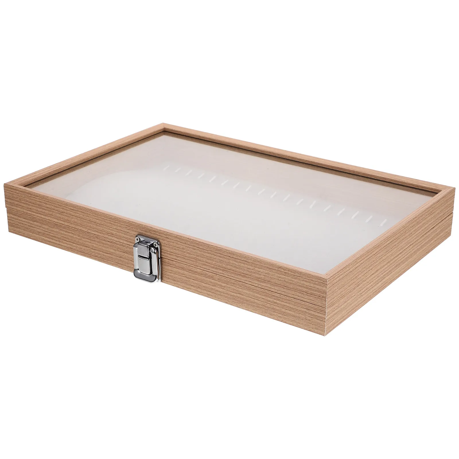 

Jewelry Organizer Case with Transparent Lid Wooden Multi Compartment Box for Ring Earring Necklace Bracelet Storage Desktop
