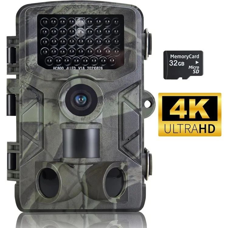 

Camera 36MP 4K, Game Camera with Night Vision 0.2s Trigger Time Motion Activated, Waterproof Hunting Cameras with 2.0” LCD