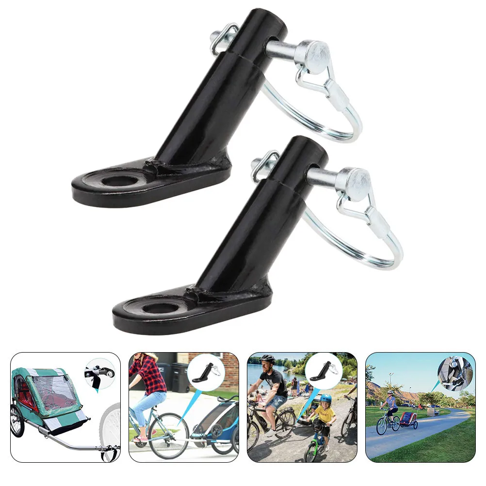 2Pcs Iron Bike Trailer Coupler Hitch Attachment Heavy Duty Drawing Head Replacement Connector for Infant Bike Trailer